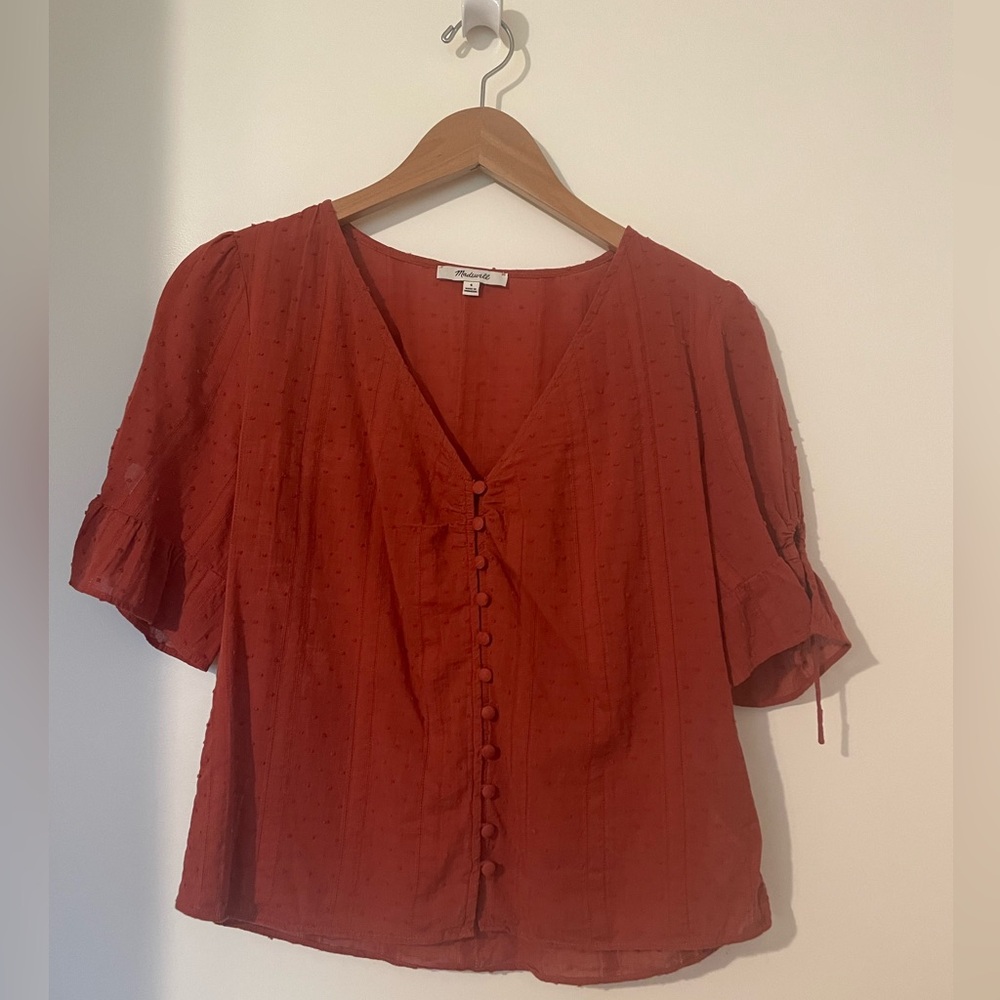 Madewell Rust Blouse, Size 4